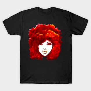 Afro Hair Curly Red Fire Autumn Natural Hair T-Shirt T-Shirt